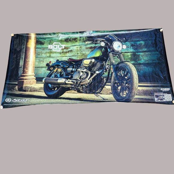 Yamaha Star Motorcycle Bolt R-Spec Vinyl Banner Dealer Garage Shop Sign 8'x4' - Picture 9 of 16